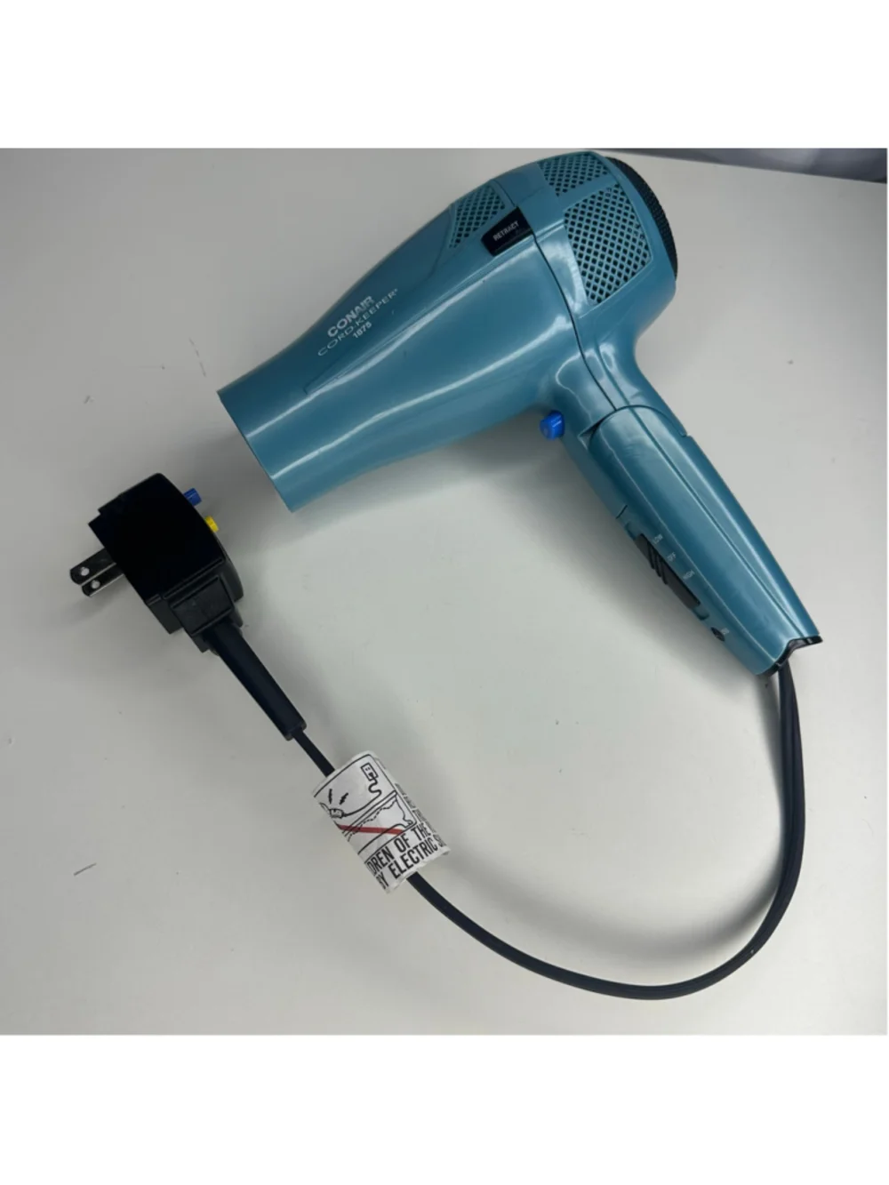 Conair Cord-Keeper 1875W Folding Travel Hair Dryer – Teal Blue (Model 289VH)